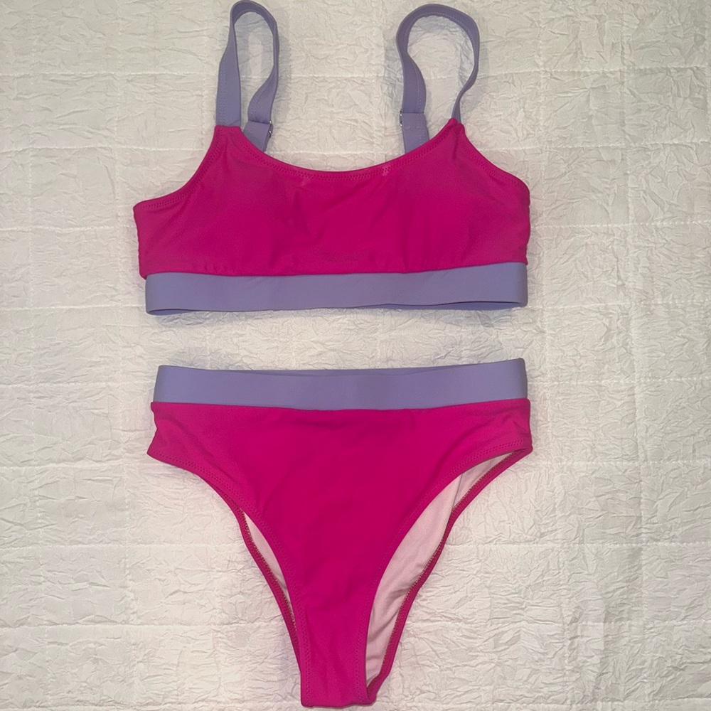 Pink and Purple Bikini Set